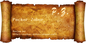 Pecker Zobor névjegykártya